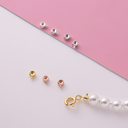 925纯银饰品配件包线扣简易收尾扣DIY手链项链线头固定结尾扣材料 - 图2