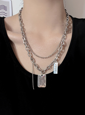 嘻哈多层钛钢粗项链女轻奢毛衣链