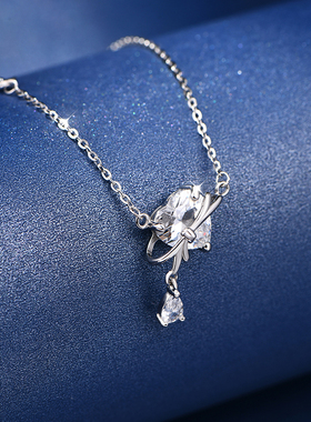999足银爱心项链女款轻奢小众