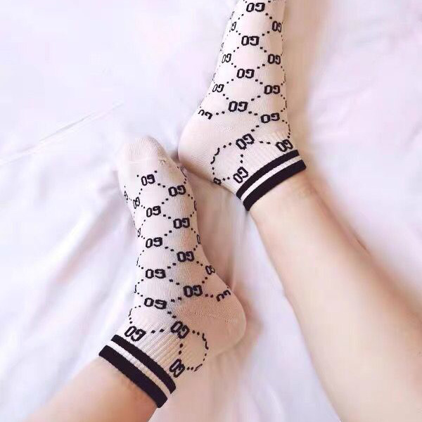 字母短袜女夏季薄款棉袜袜子ins潮韩国GO短筒低帮复古船袜春夏 - 图2
