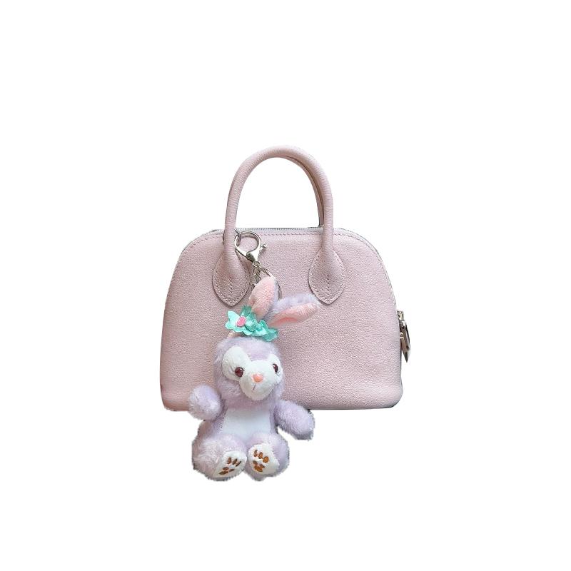 梦幻紫蜡线贝壳包女高级感手提保龄球包2025新款真皮单肩斜挎包包 - 图3