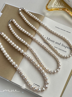 施家澳白珍珠项链女法师锁骨链女