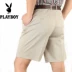 Playboy hè mới quần short cotton nam trung niên lỏng lẻo cha cao eo giản dị phù hợp với năm quần - Quần short