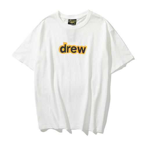 Drew笑脸贾斯汀比伯男女情侣同款宽松高街风纯棉简约潮牌短袖T恤 - 图1