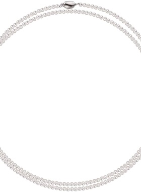 3-4mm白色元宝扣施家珍珠小米珠1.2m毛衣链MYLA512