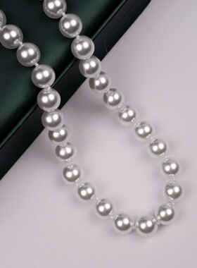 12-13mm白色元宝扣贝珠项链XLA403