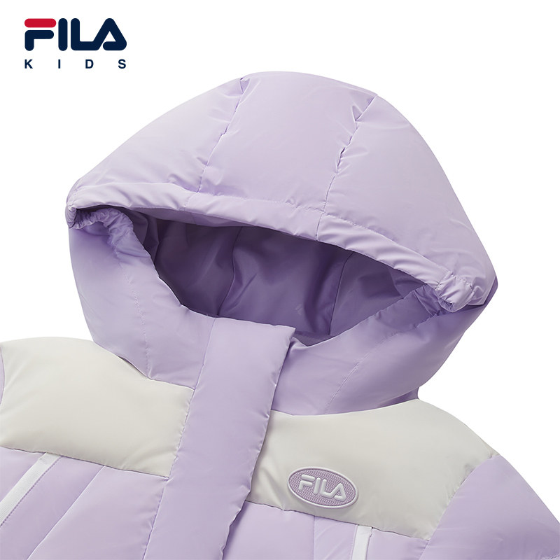 FILA斐乐儿童童装羽绒服2025年冬季新款女童小童休闲宽松长款外套