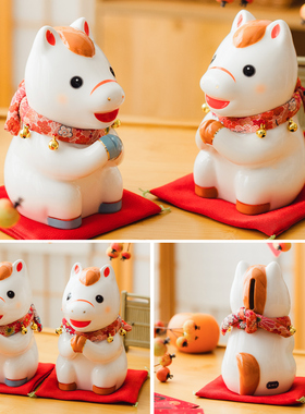 药师窑祈愿马生肖摆件储蓄罐