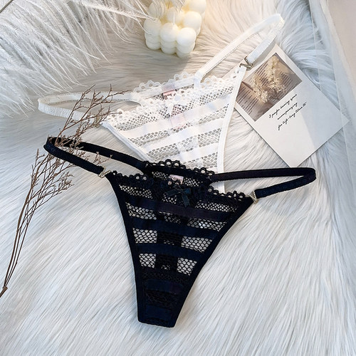 夏季薄款内裤女2024新款纯欲性感火辣透明蕾丝三角裤头中低腰棉裆 - 图0