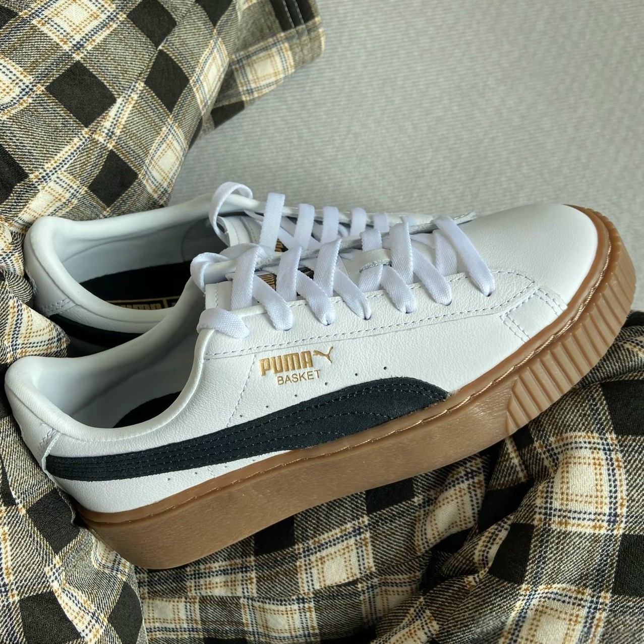 PUMA彪马女子板鞋复古厚底休闲鞋松糕鞋BASKET PLATFORM 394369,淘宝优惠券,粉丝福利购,淘宝优惠卷