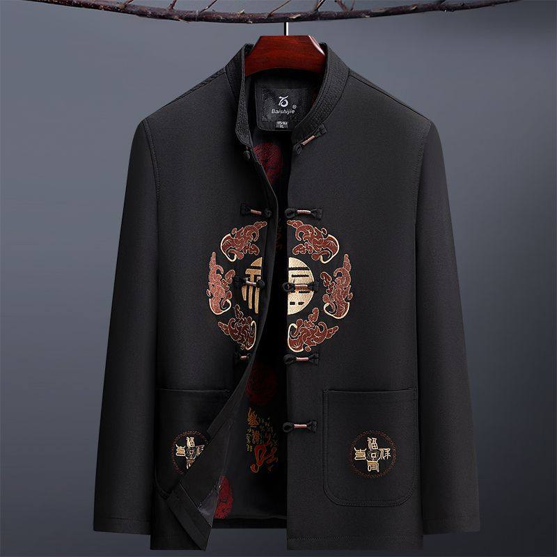 中国风中老年唐装男夹克中式男装中山装爸爸外套老人爷爷生日过寿,淘宝优惠券,粉丝福利购,淘宝优惠卷