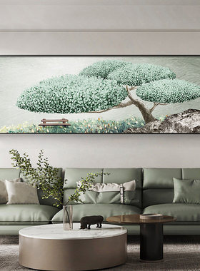 雪川发财树沙发背景墙装饰画客厅卧室挂画现代简约壁画