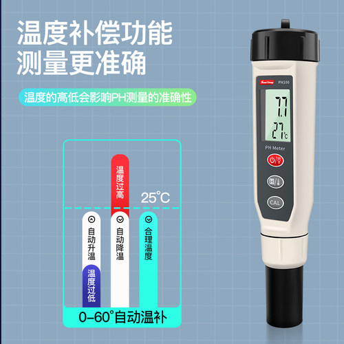 日本三量高精度ph值测试仪测试笔酸碱度计鱼缸水质检测仪器PH计-图2