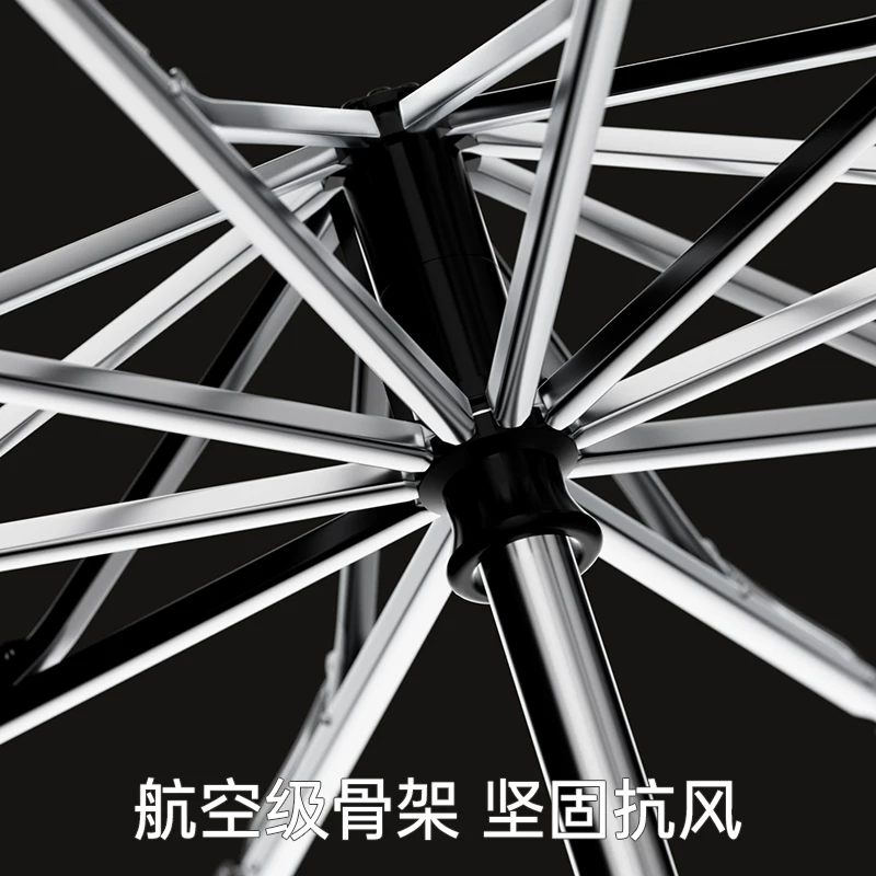 左都 Automatic big windproof umbrella, fully automatic, increased thickness
