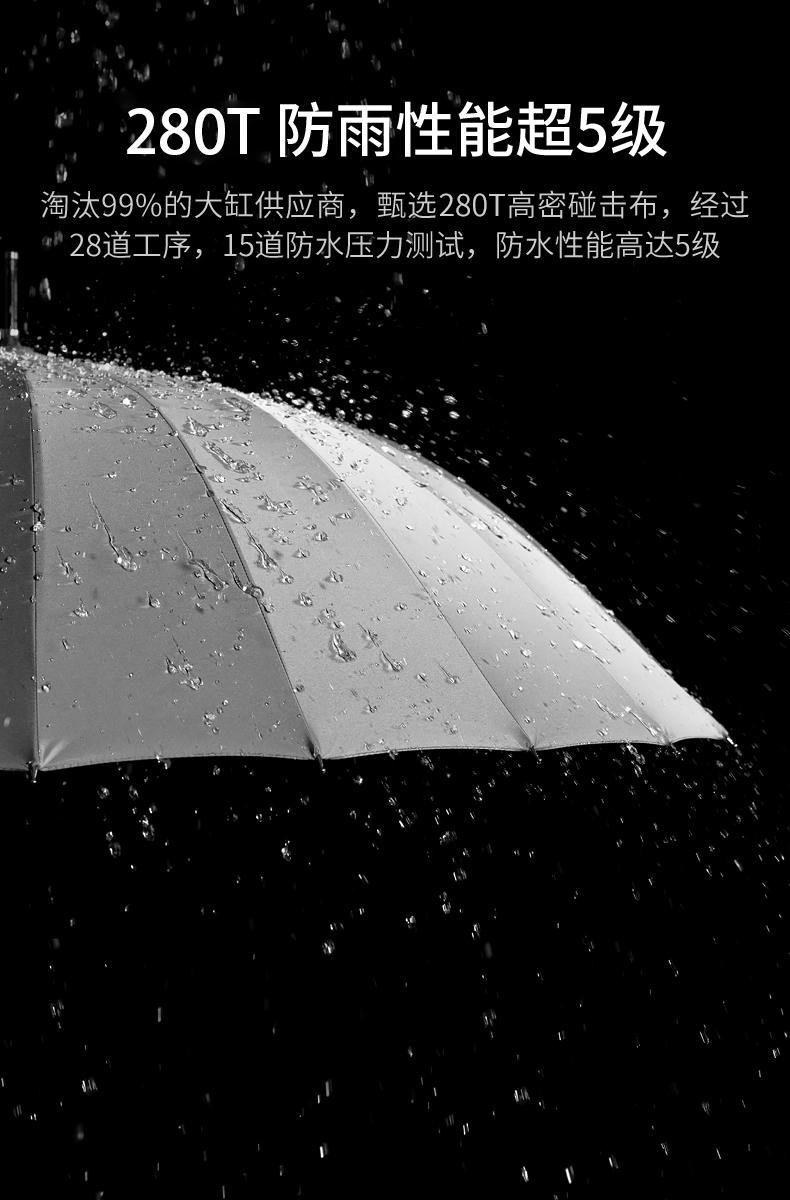 左都大号加固加厚结实抗风男生长柄直杆雨伞超大自动双人暴雨专用 - 图1