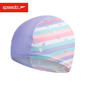Speedo/速比涛 长发适用 青少年儿童高效训练 贴合护发印花泳帽