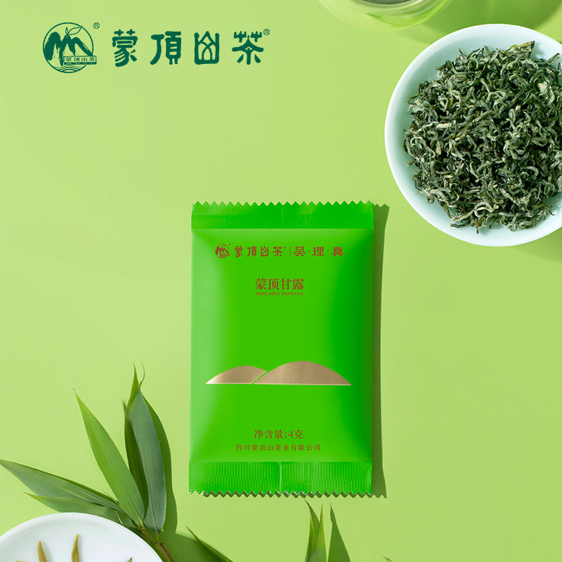 2024年蒙顶山茶明前特级蒙顶甘露52g春茶绿茶独立小袋装 - 图0