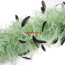 Vinalbum Feather 4 Layers Bicolor Ostrich Fur Strips Plus Ripping Black Tail Hens Wool Clothing Accessories dress Skirt Hem Cloth Scarves