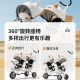 Double children's tricycle, baby bicycle, reclining twin stroller, large and small baby folding children's bicycle