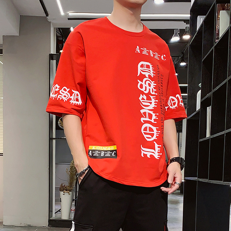 短袖男夏季韩版潮流纯棉5分t恤 潮似T恤