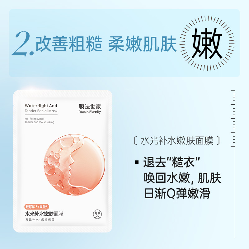 膜法世家水光补水保湿嫩肤面膜40片三重玻尿酸熬夜修护护肤男女 - 图1