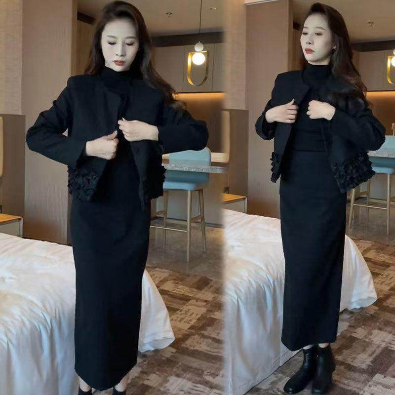 2025年秋冬网红新款时尚洋气精致气质小香风花边外套半身裙套装女,淘宝优惠券,粉丝福利购,淘宝优惠卷