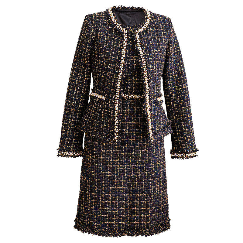 洛晴川2025春季新款时尚套装女小香风外套+半身裙两件套轻奢小众,淘宝优惠券,粉丝福利购,淘宝优惠卷