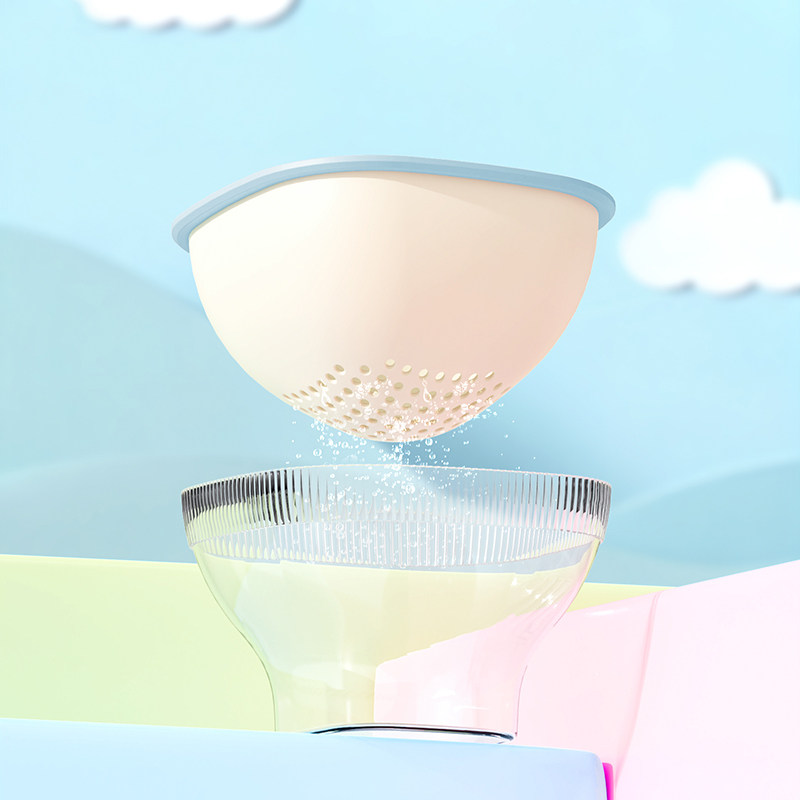 双层沥水篮果盘客厅家用高端精致高颜值厨房淘米沥水篮零食摆放盘,淘宝优惠券,粉丝福利购,淘宝优惠卷