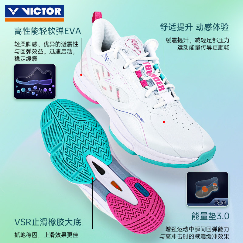 victor笨笨鱼羽毛球鞋