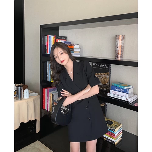 Сексуальный пиджак классического кроя, юбка, куртка для отдыха, короткий рукав, в корейском стиле