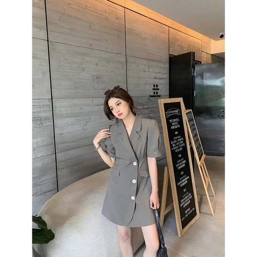 Сексуальный пиджак классического кроя, юбка, куртка для отдыха, короткий рукав, в корейском стиле