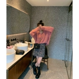 Осенняя юбка, мини-юбка, высокая талия, А-силуэт, по фигуре