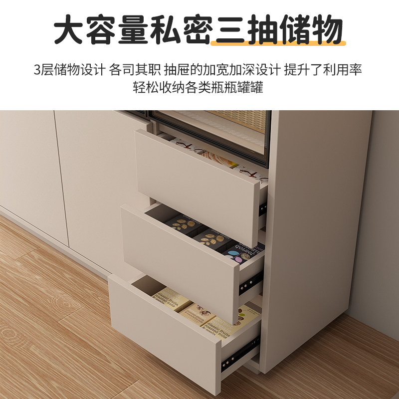 实木餐边柜靠墙一体储物柜客厅半墙小橱柜成品茶水柜超实用柜子,淘宝优惠券,粉丝福利购,淘宝优惠卷