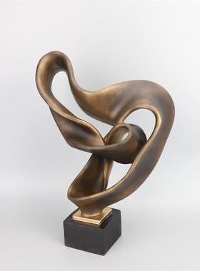 北欧创意飘带抽象摆件样板房售楼部家居客厅桌面酒店前台软装饰品