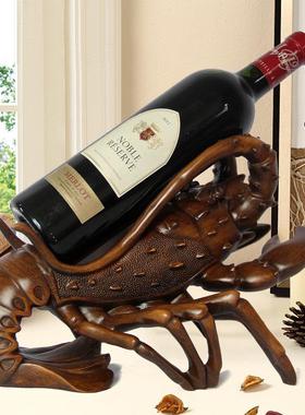 红酒架摆件创意龙虾葡萄酒托酒柜装饰品电视柜家居客厅博物架摆设