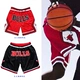 James Bulls Lakers quần bóng rổ thêu với đoạn retro chạy thể thao quần short giản dị Shorts thể dục nam - Quần thể thao