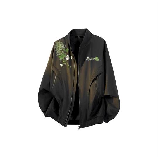 Free try~American floral print bomber jacket