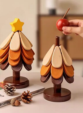 高级感圣诞树隔热垫餐桌摆件