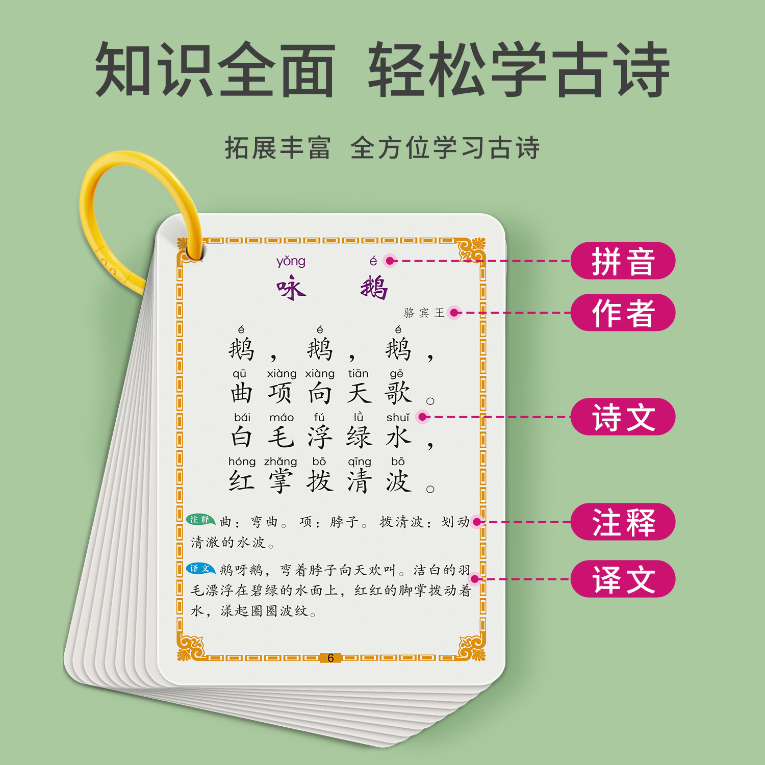 小学生必背古诗词1-6年级唐诗三百首打卡本儿童认字识字古诗卡片 - 图2