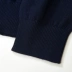 LAMPO / xanh da báo mùa xuân và mùa hè 95% len + 5% cashmere màu xanh đậm cổ tròn áo len cashmere giản dị cho nam - Áo len Cashmere