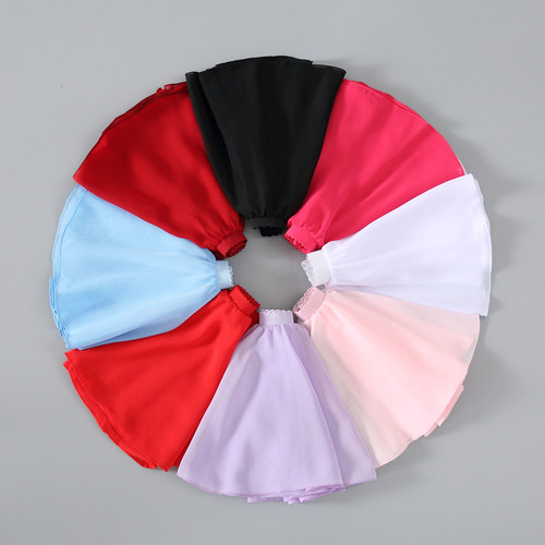 儿童舞蹈服装女童练功服夏季芭蕾舞雪纺纱裙女孩表演围裙半身裙子 - 图2