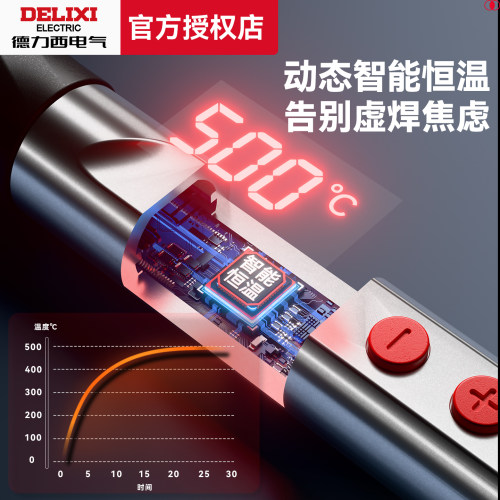 德力西电烙铁家用小型专业级焊锡枪焊接神器带开关电洛铁维修套装 - 图1