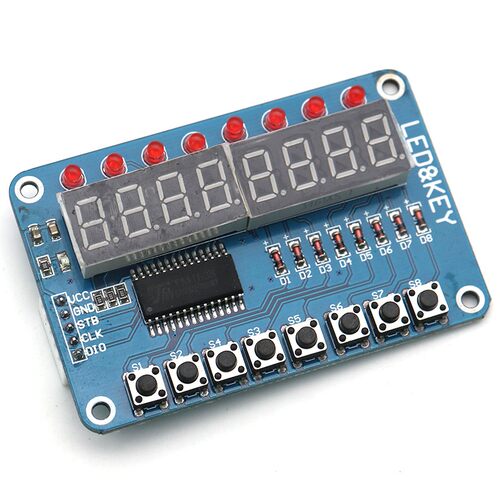 TM1638 按键数码管LED显示模块（8位数码管\LED\按键) - 图2