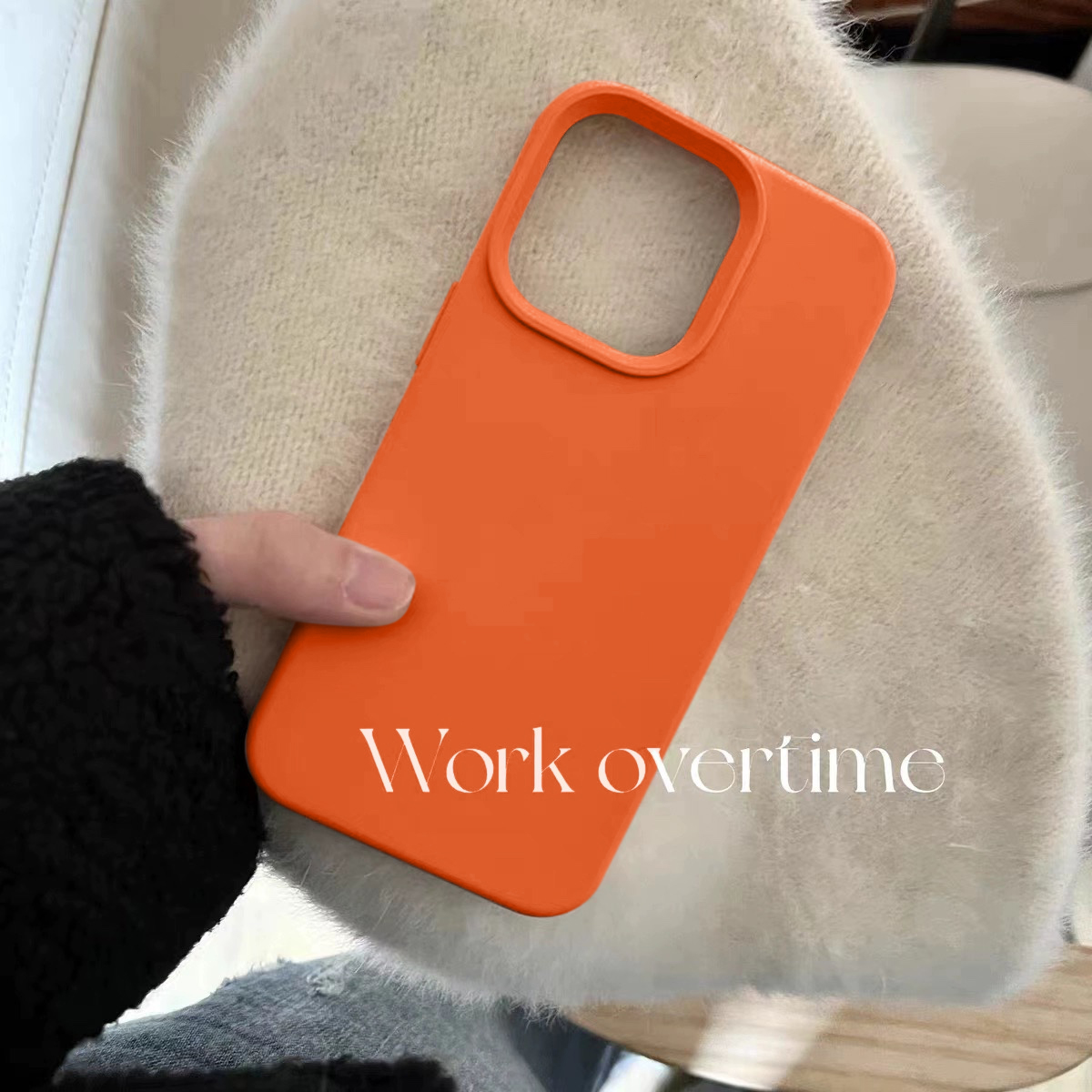 ins珊瑚橙色适用OPPO FIND X8s+手机壳X9全包RENO14/13耐脏12真液态硅胶8PRO+防摔X7Ultra软糯11纯色10活力橙 - 图0