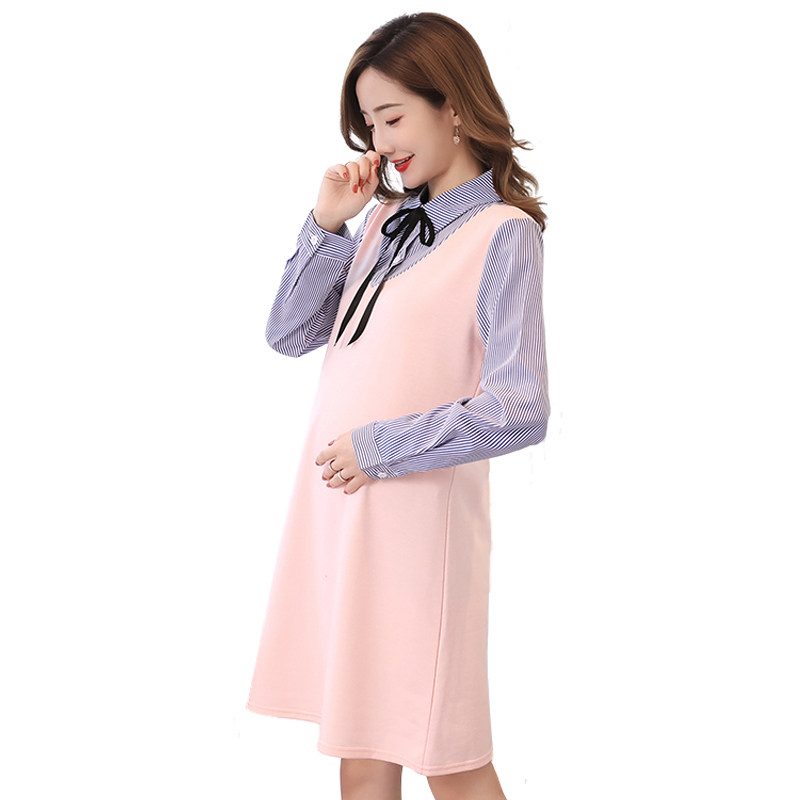 孕妇春装2020新款韩版中长款连衣裙 艾儿妈妈连衣裙