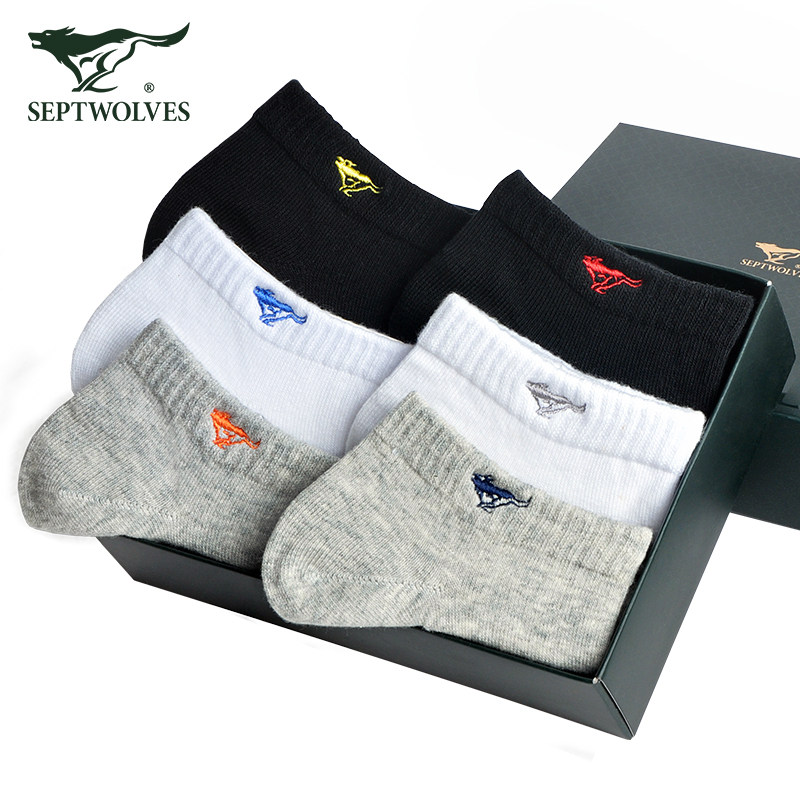 七匹狼男士纯棉防臭吸汗低帮船袜 七匹狼金一村短袜/打底袜/丝袜/美腿袜