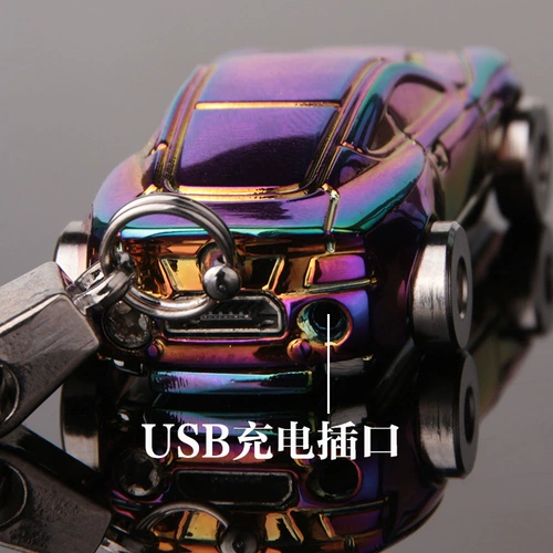 Маленькая зажигалка, креативный металлический ветрозащитный гоночный автомобиль с usb-зарядкой