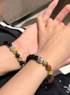 情侣新款撞色手串复古