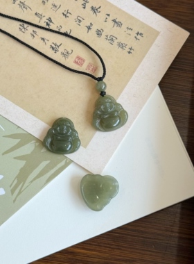 天然和田玉大肚佛项链礼物