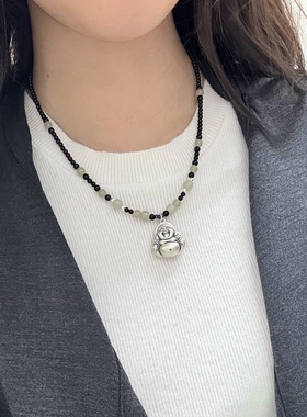 999足银大肚佛公串珠新中式项链